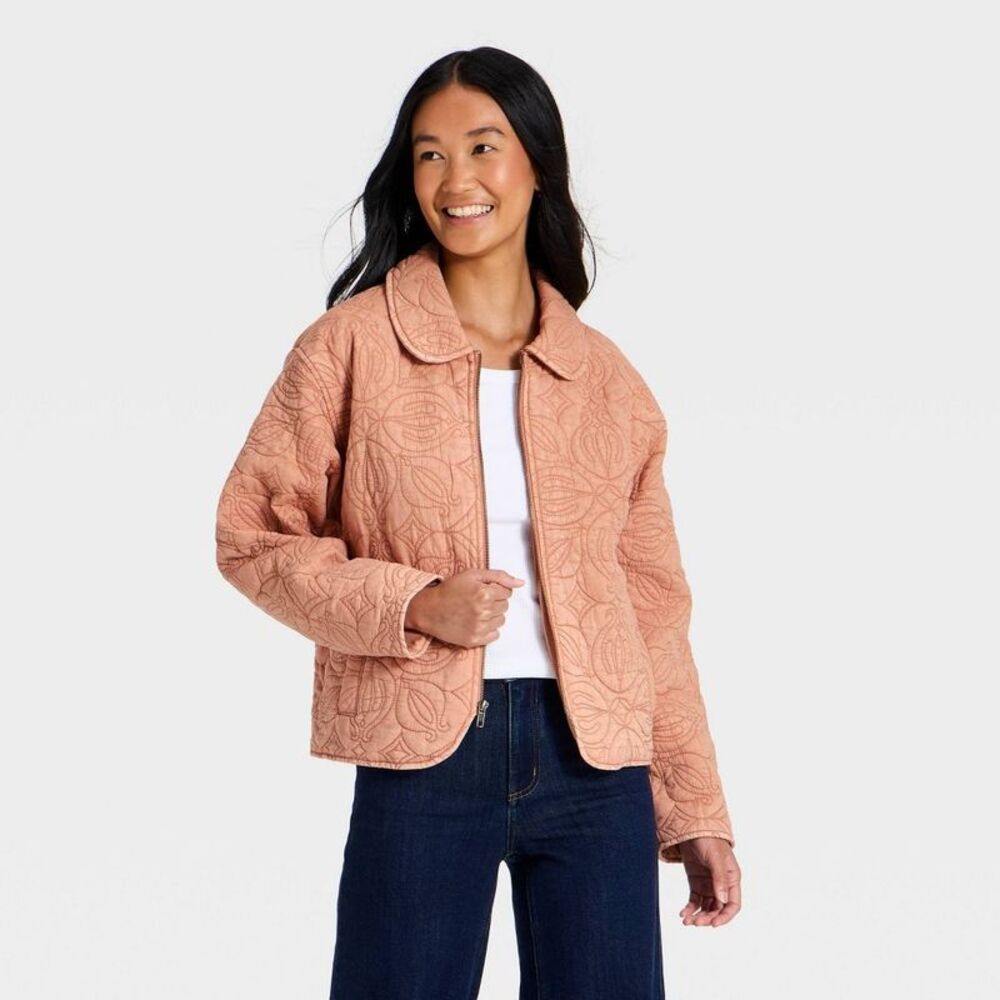 Women's Quilted Jacket - Universal Thread Clay Pink S